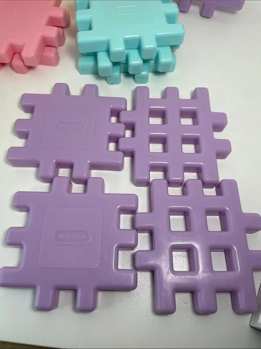 Little Tikes 90s Vintage Pastel Waffle Blocks- Pink, Purple, Baby Blue, Yellow